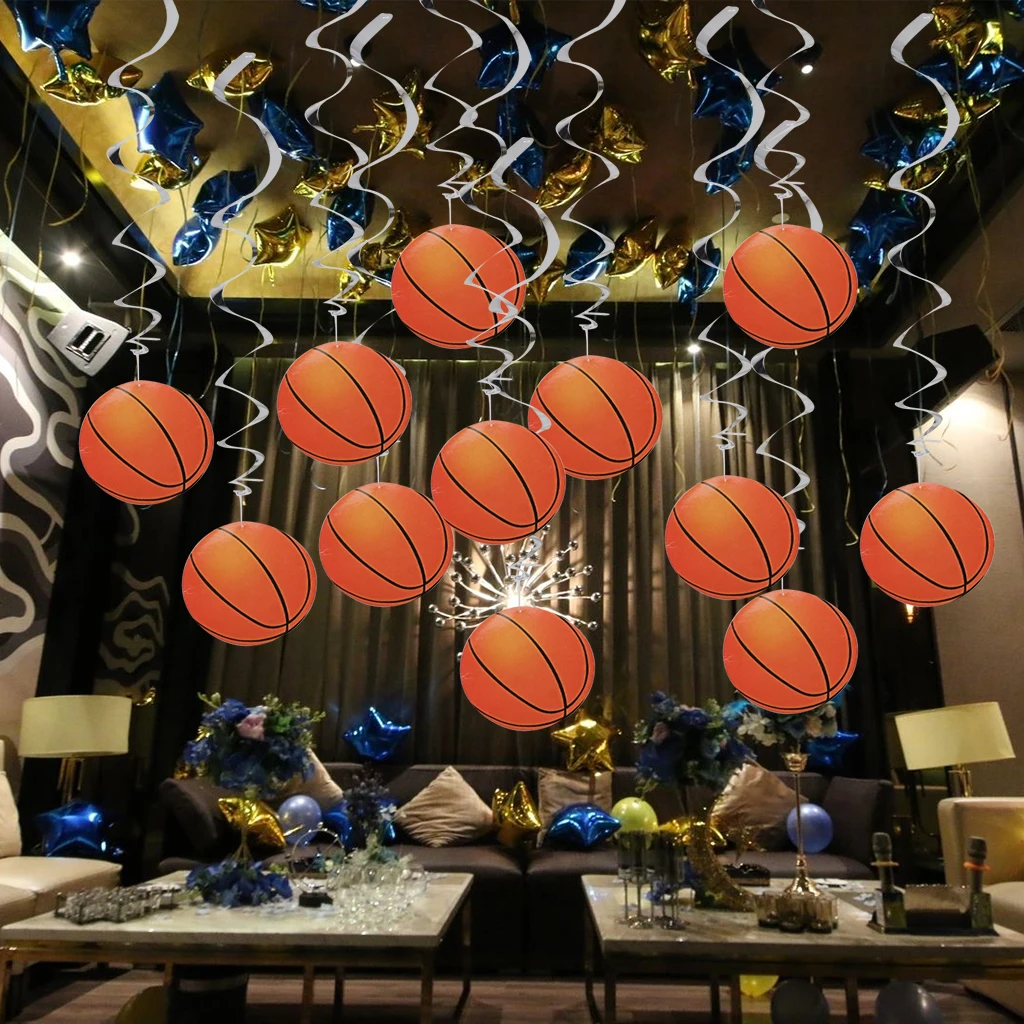 12pcs Basketball Hanging Swirls School Sport Party Celebration Decoration Holiday DIY Party Supplies 12pcs Basketball Hanging Swirls School Sport Party Celebration Decoration Holiday DIY Party Supplies