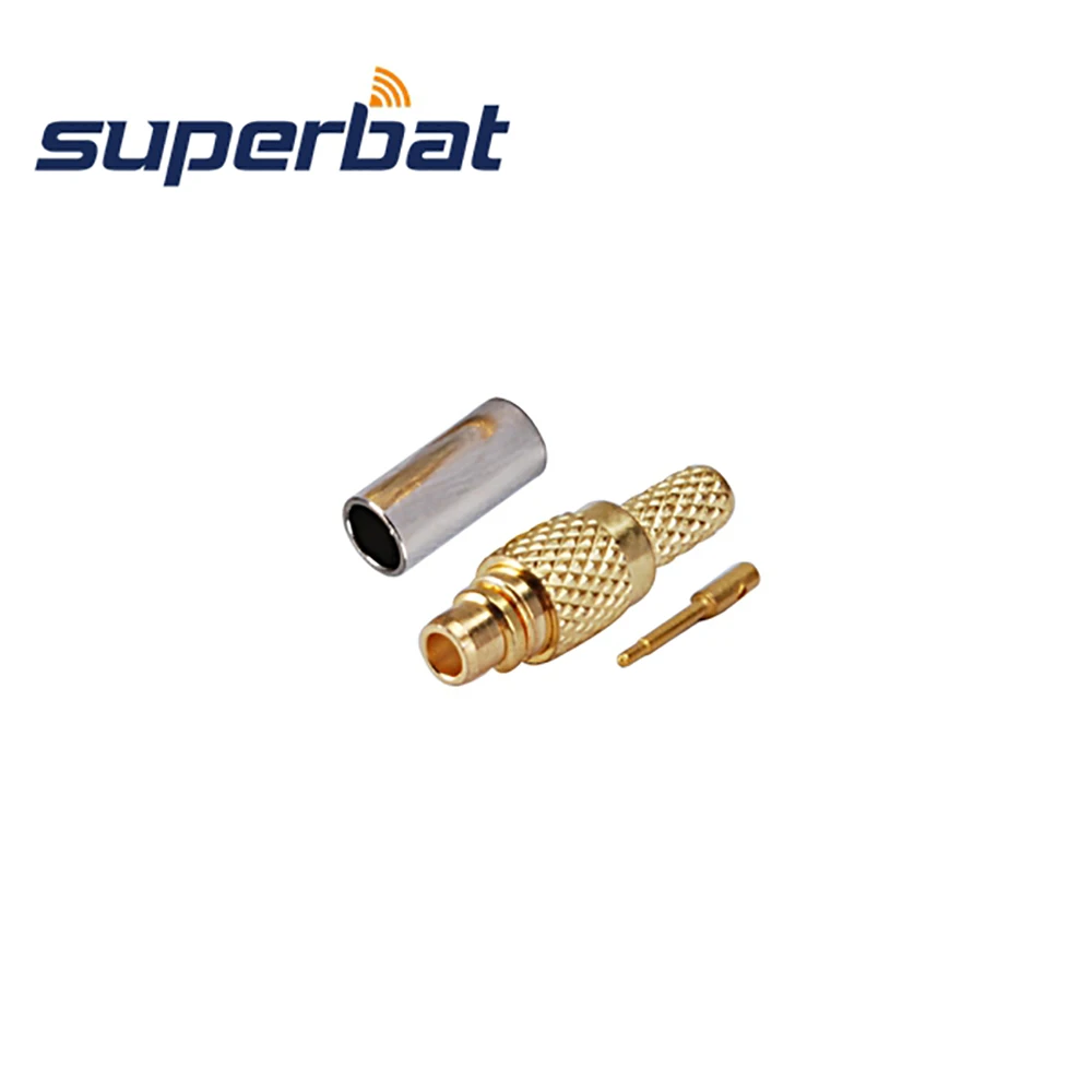 Superbat 10 шт. RF разъем MMCX обжимной штекер для коаксиального кабеля RG174, RG316, LMR100