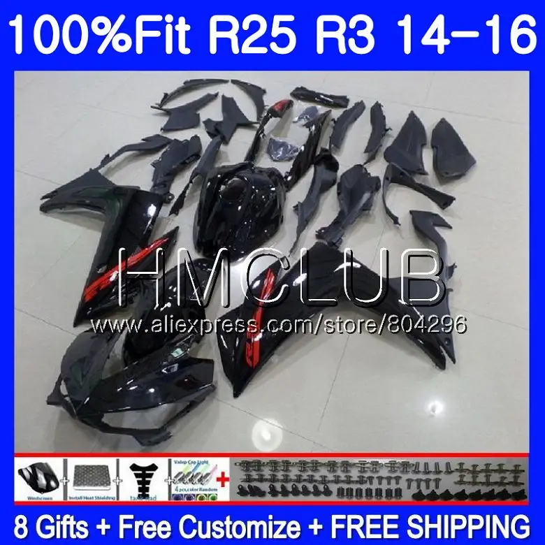 

Injection For YAMAHA YZF-R3 YZFR25 14 15 16 17 106HM.13 YZF R25 R3 R 25 YZF-R25 YZFR3 2014 2015 2016 2017 Fairings Gloss black