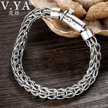 V. YA 7,5 мм Толстые браслеты для мужчин 925 пробы серебряный мужской браслет Homme мужские ювелирные изделия из стерлингового серебра высокого качества