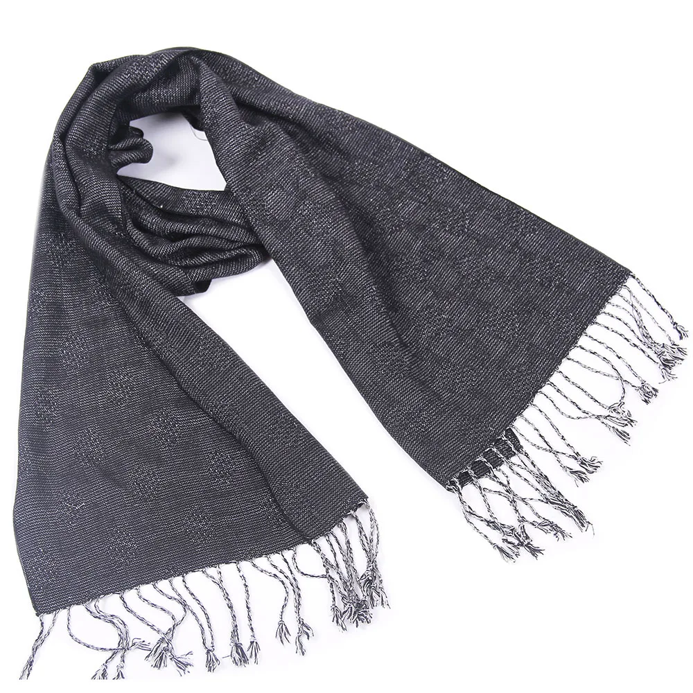 Men Cotton Scarf Soft Black Jacquard Shawl Male Stole Pashmina Fashion Warm Cozy Brand Homme head scarves for men