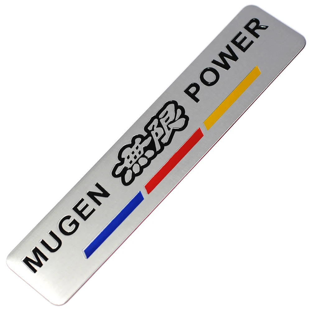 3D Mugen Power Chrome Fender Trunk Skirts Sticker Metal Badge Emblem Decoration