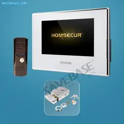 Homssecur 7 "телефон видео домофон системы электрический замок с ключами включены BC011HD-C + BM718HD-W