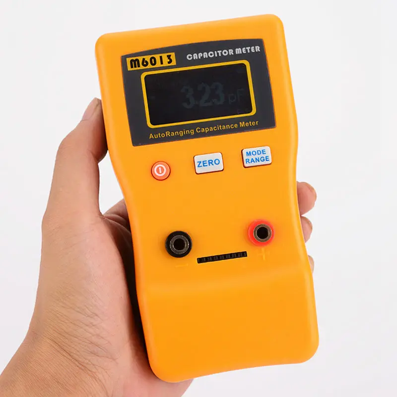 Goede Digitale Auto Variërend Capaciteit Meter 0.01pF om 470000 uF LCD Elektronische Condensator Tester 0.01pF om 470mF M6013 Met Test Probe