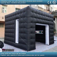 4.5mwx4.5mlx3.6mH Black White Inflatable Cube Tent Outdoor Portable Events Room Shelter For Trade Show Party Photo Booth 1
