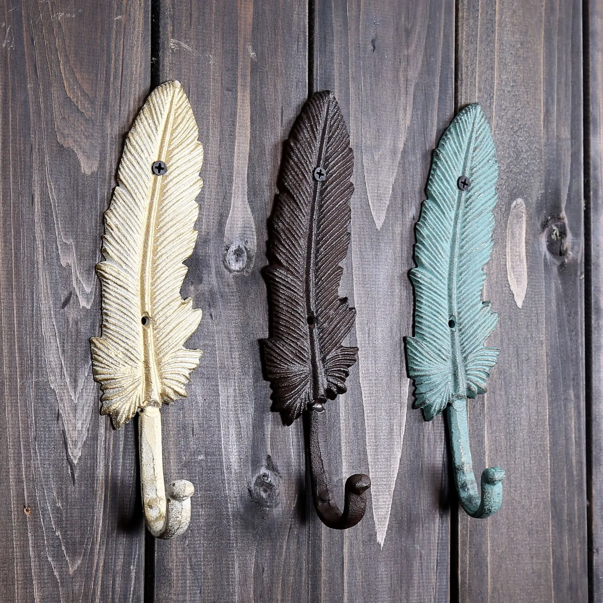 Feather Hook Retro Wall Hook Bathroom Accessories Coat Hooks Kitchen