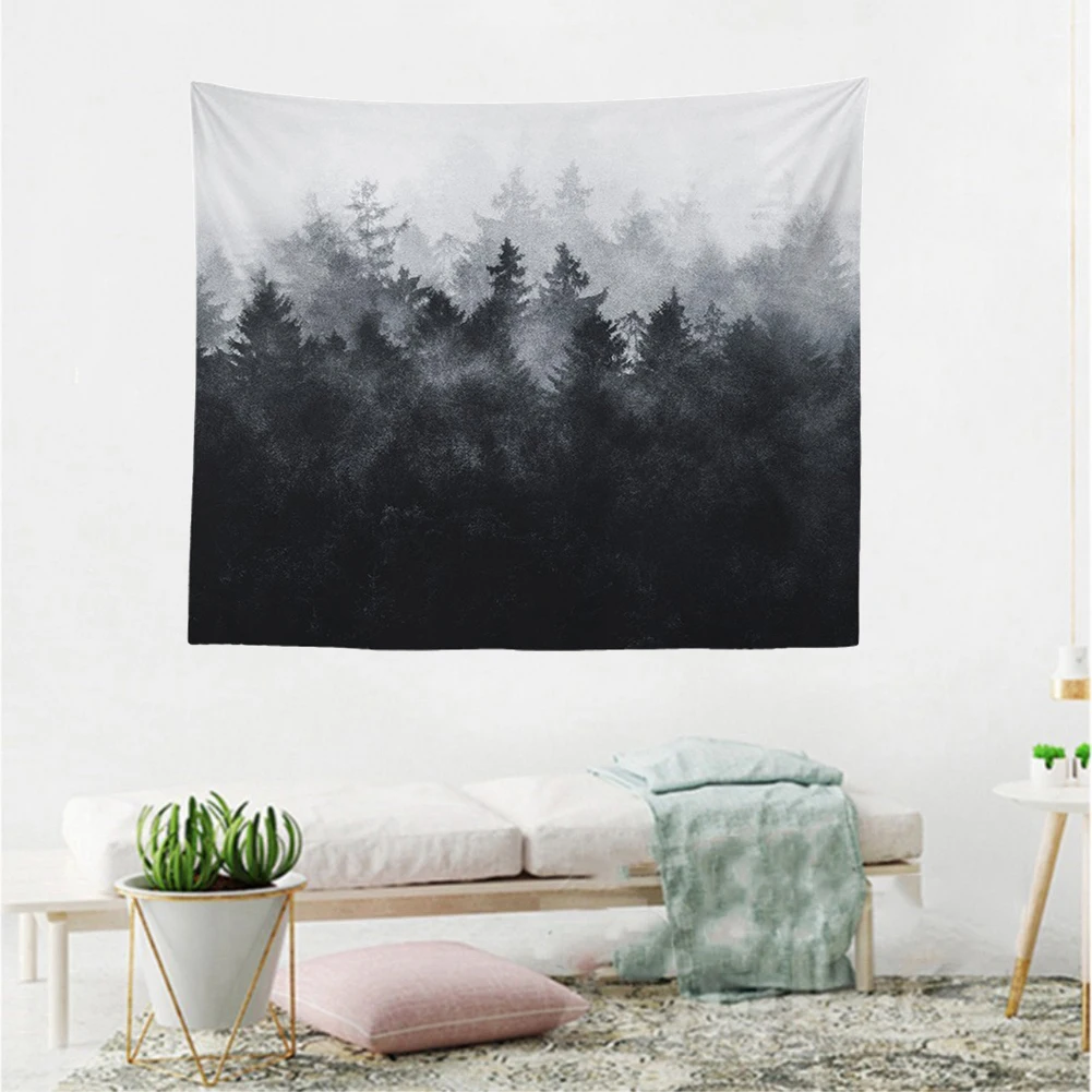 Ночное звездное небо Лес Дерево полотенца одеяло стены дома комнаты висит гобелены Декор полезные