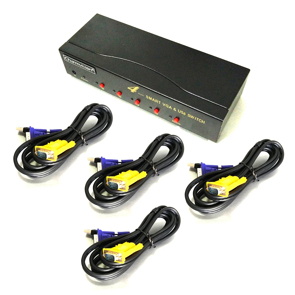 Charmvision UK401R 4 Порты ПК хостов USB HUB kvm-переключатель мульти компьютер USB2.0 концентратора KVM коммутатор с пультом дистанционного управления