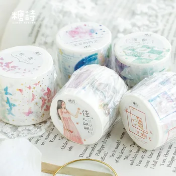 

Palpitate Girl Dancing Gilding Decorative Washi Tape DIY Scrapbooking Masking Tape School Office Supply Escolar Papelaria