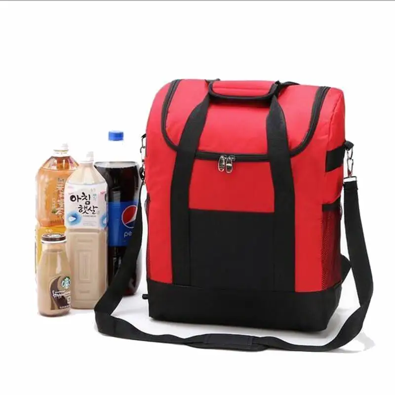 Портативный термогерметичный пакет для льда изоляционная сумка-холодильник сумка для хранения грудного молока изолированная сумка для обеда для женщин и мужчин 25L - Цвет: Красный