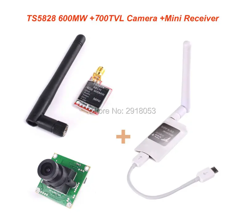 

TS5828 48CHMini 600mW Transmitter +700TV Camera +FPV Mini 5.8G OTG UVC Video Downlink Receiver