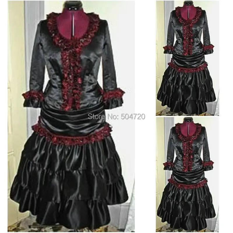 

Custom-madeR-432 Custom Made 1860S Civil War Gothic lolita evening Dress/Victorian dresses/Renaissance dress Vintage Costumes