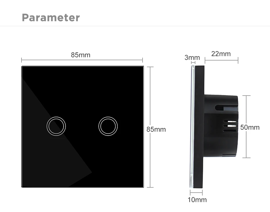 2 банды 1 способ умный сенсорный переключатель настенный переключатель Белый/золотистый/черный водонепроницаемое закаленное стекло Панель AC 170-250 В стандарт ЕС