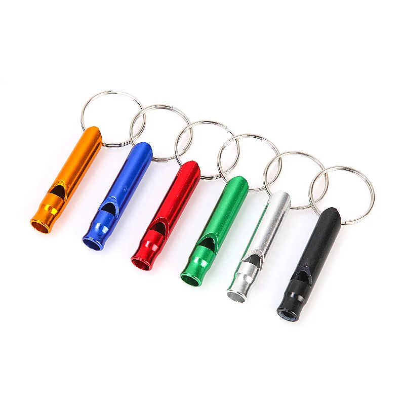 Aluminum Whistle Sport Emergency Survival Whistles With Key Chain