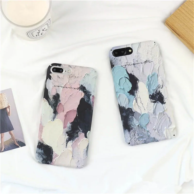 

Minimalist Literary Oil Painting For Iphone 6 6S 7 8plus X Xs Xr Max Matte Hard Shell Phone Case