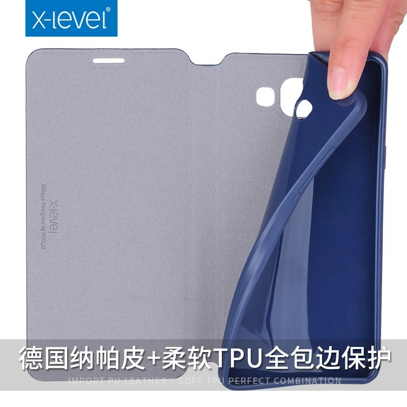 Роскошный кожаный чехол книжка X Level для Samsung Galaxy A5 A6 A8 A40 A70 S8 S9 S10 S20 S21 Plus Note 20 10 9 8 A31