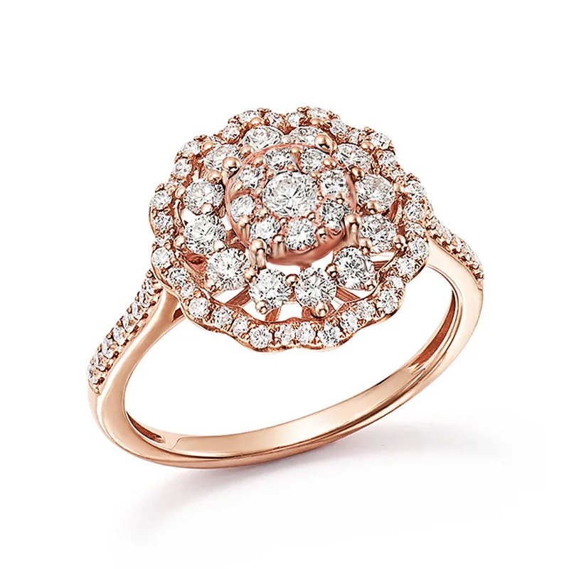 

Elegant Rose Gold Color Big Size Couple Rings Paved Cubic Zirconia Wedding Band Ring Bague Bijoux Femme Charm Jewelry Gift B2262