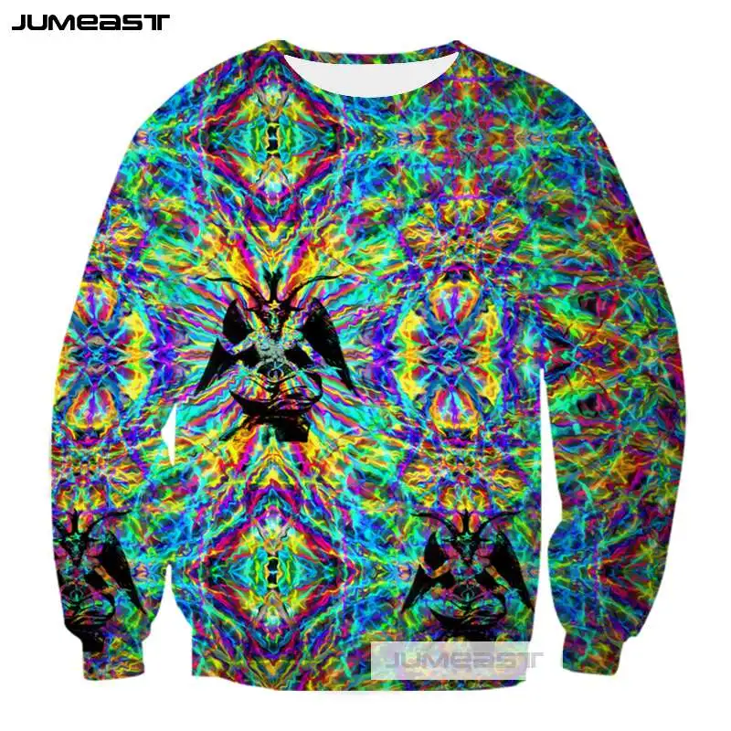

Jumeast New Arrival Psychedelic Abstract 3d Printed Fashion Colorful Totems Women/Men Long Sleeved Outerwear Sweatshirts Tops