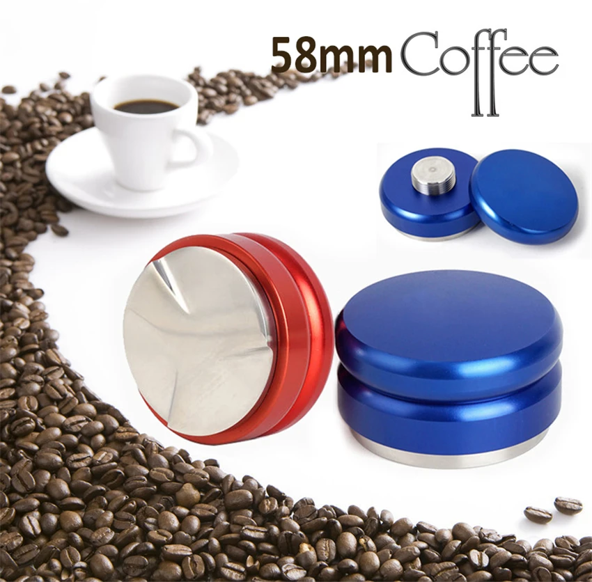 

58mm Espresso Coffee Distributor Tool Macaron Coffee Leveler Tamper with Three Angled Slopes Non-slip Thread for Portafilter