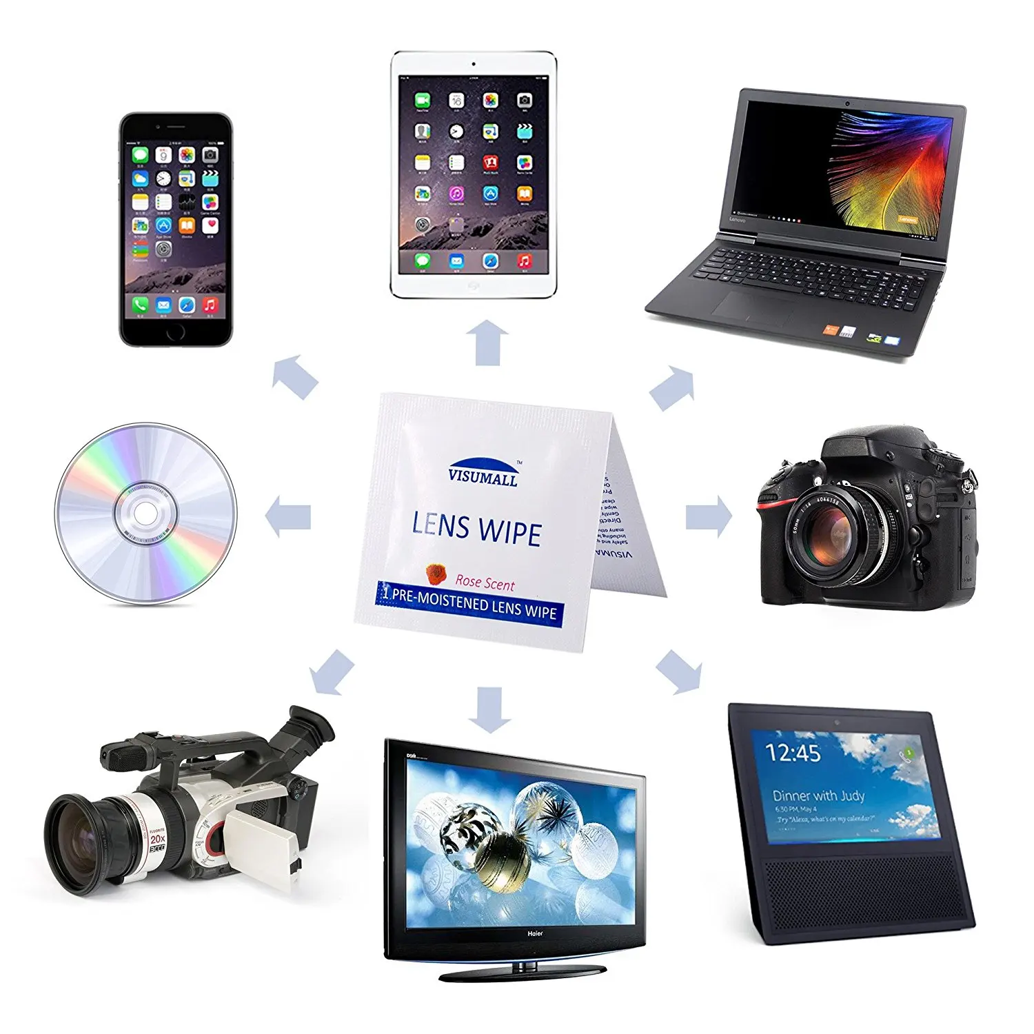 Najtaniej Wstępnie nawilżone chusteczki do czyszczenia soczewek przenośny Travel Cleaner do czyszczenia kurzu zegarek z kamerą szkła inteligentny telefon na ekran do ipada 100,