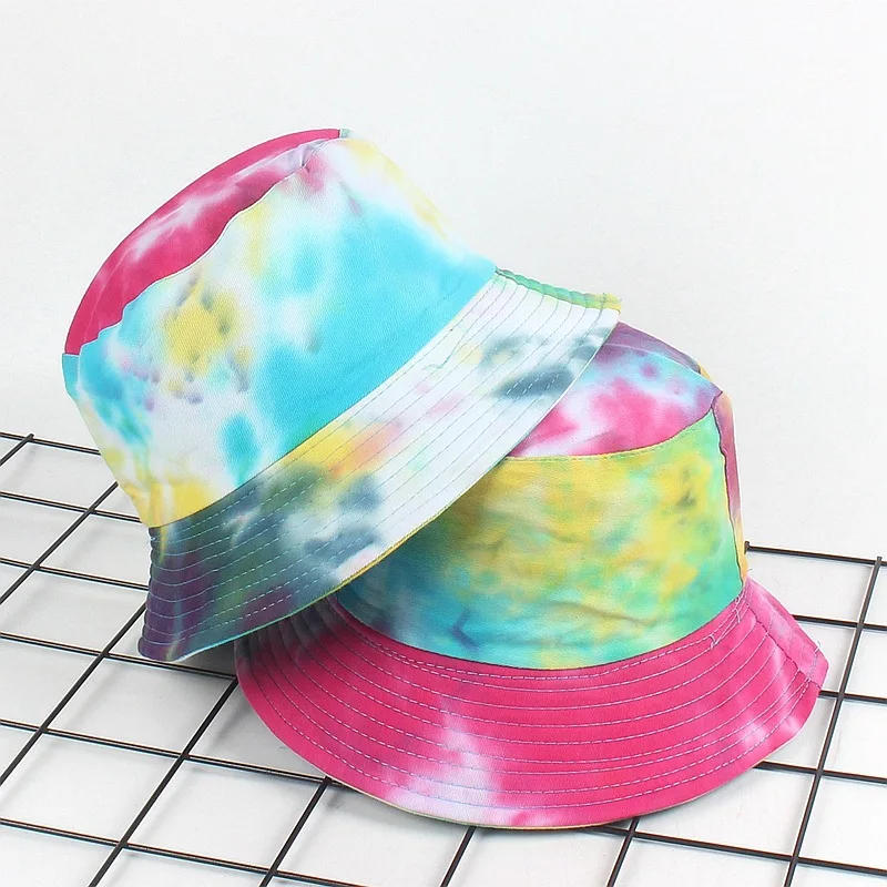 10 шт./лот 01808-luyi325 tie-dye Переливчатость плоской подошве для отдыха ковша мужчин женщина солнцезащитные рыбаки hat оптовая продажа