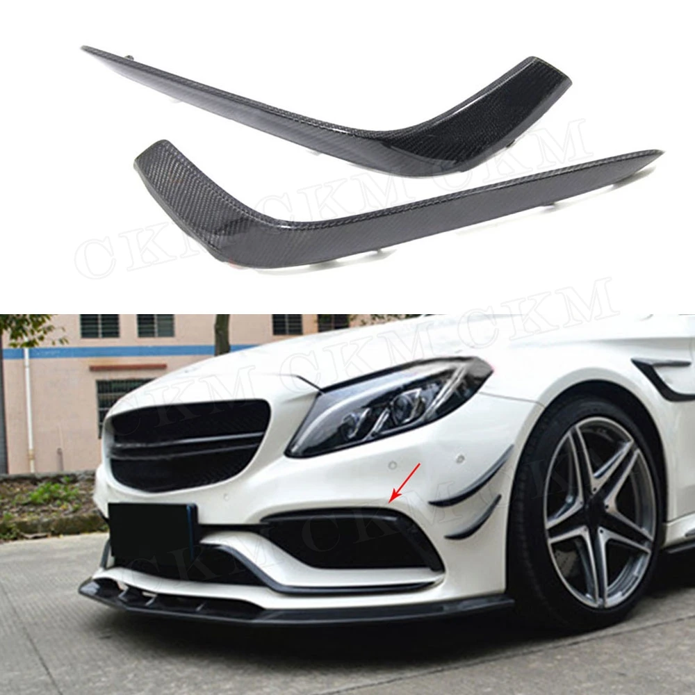 

C Class Carbon Fiber Front Bumper Fog lamp Cover trims for Mercedes Benz W205 C63 AMG C200 C260 C300 Sedan Coupe 15-17