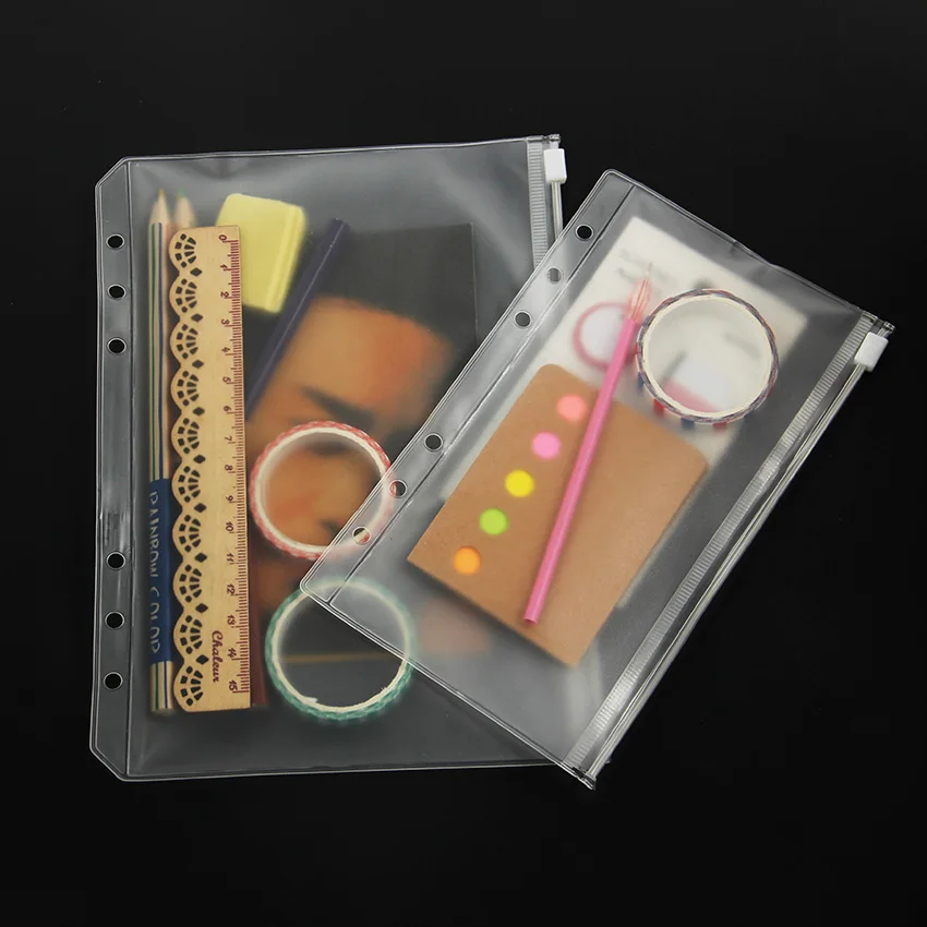 3 шт./компл. ПВХ сумка для хранения карт блокнота формата A5 A6 A7|ring binder file|binder filering |