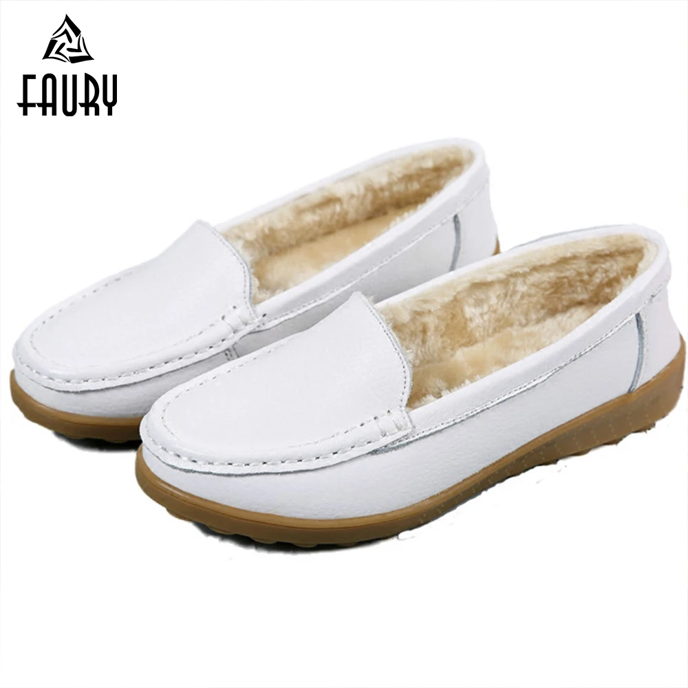 

2018 New Medical Nurse Shoes White Women Female Winter Hospital Lab Clinic Non-slip Soft Bottom Warm Plus Velvet Work Shoes