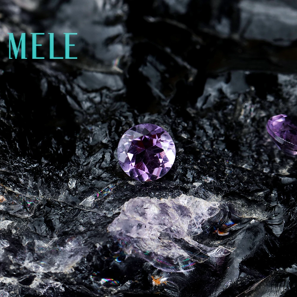Top quality Brazil natural amethyst,6mm 0.8ct round brilliant cut gemstone for jewelry making,DIY loose stone