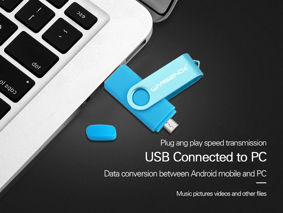 WANSENDA, высокоскоростной флеш-накопитель Usb OTG, металлический флеш-накопитель, 8 ГБ, 16 ГБ, 32 ГБ, 64 ГБ, 128 ГБ, 256 ГБ, флешка, 2 в 1, двойной разъем, микро USB флешка