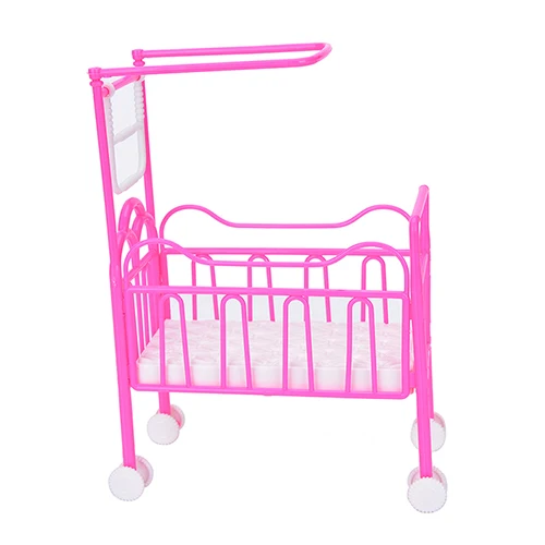 Cute Doll Baby Bed For Princess Dollhouse Plastic Mini Cute Bed Doll