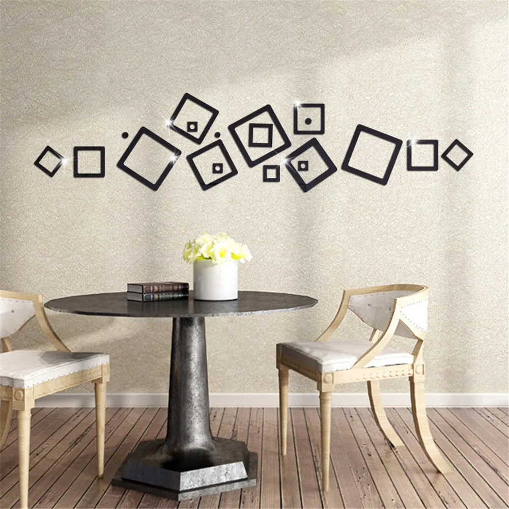 Comfortable lifeCreative Mirror Wall Stickers Square Mirror Paste Home