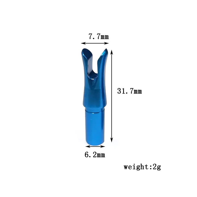 Billig 6 12 stücke Bogenschießen Pin Nocke Aluminium Legierung Einfügen Pfeil Nocke Fit ID 6,2mm Pfeil Welle Verbindung Recurve Jagd Schießen zubehör