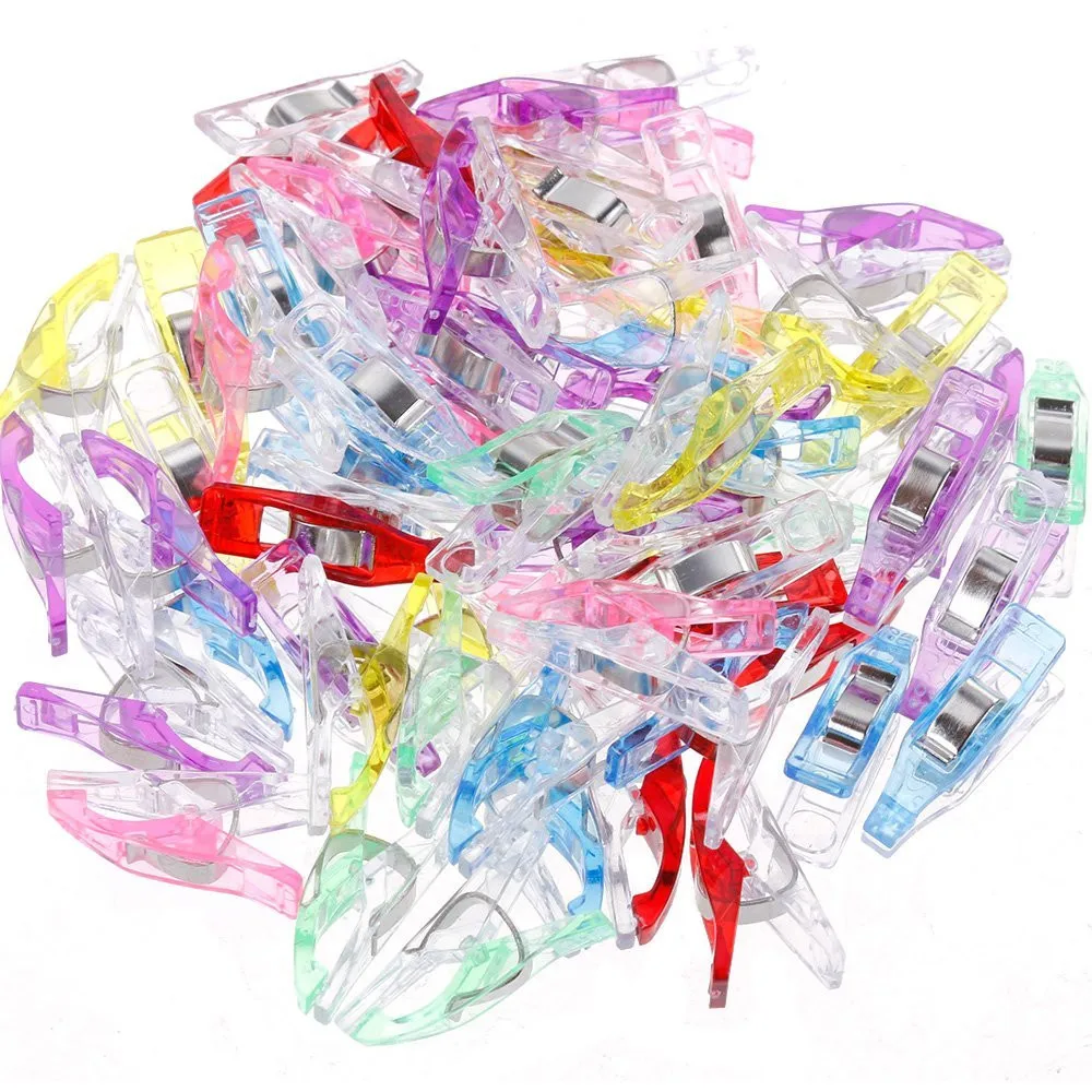 

65 PCS Multicolor Sewing Craft Quilt Binding Plastic Clips Clamps Pack For Patchwork Sewing DIY Crafts Drop Shipping
