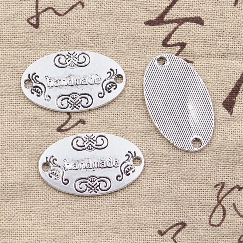 

8pcs Charms hand made connector 18x32mm Antique Silver Bronze Plated Pendants Making DIY Handmade Tibetan Silver Bronze Jewelry