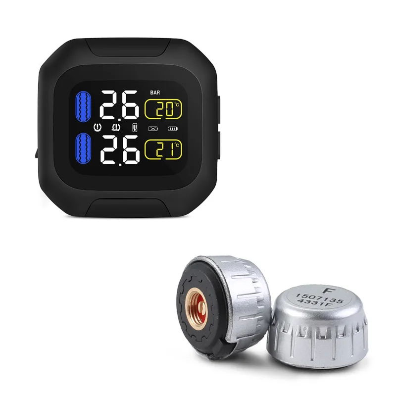 

Careud M3 WI Motorcycle TPMS Real-time Tire Pressure Monitoring Alarm with LCD display Max 8.0 Bar 116PSI