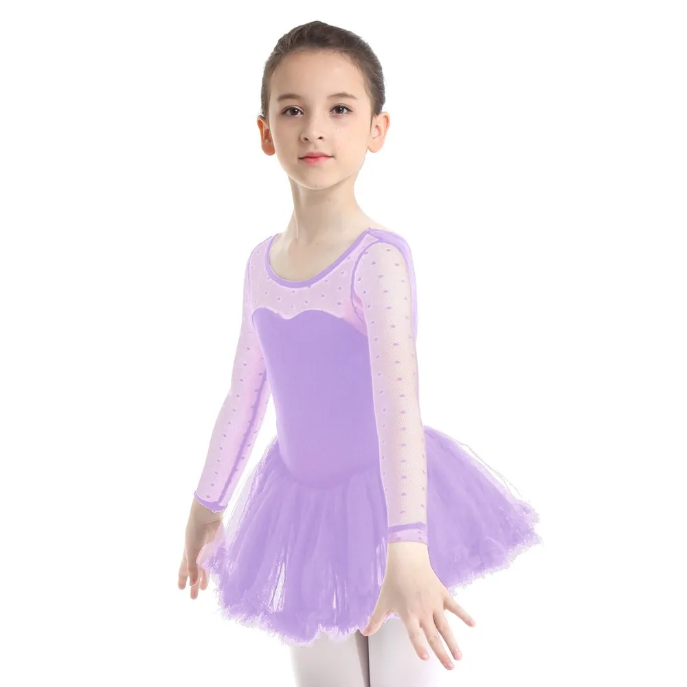 Professional Kids Girls Mesh Ballet Dance Tutu Dress Gymnastics Leotard Skirt Ballerina Costume Modern Lyrical Dancing Dresses