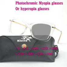 Ретро готовые фотохромные очки для близорукости, мужские и женские очки для близоруких shortsight Очки очки с диоптриями-1,0 до-6,0 NX