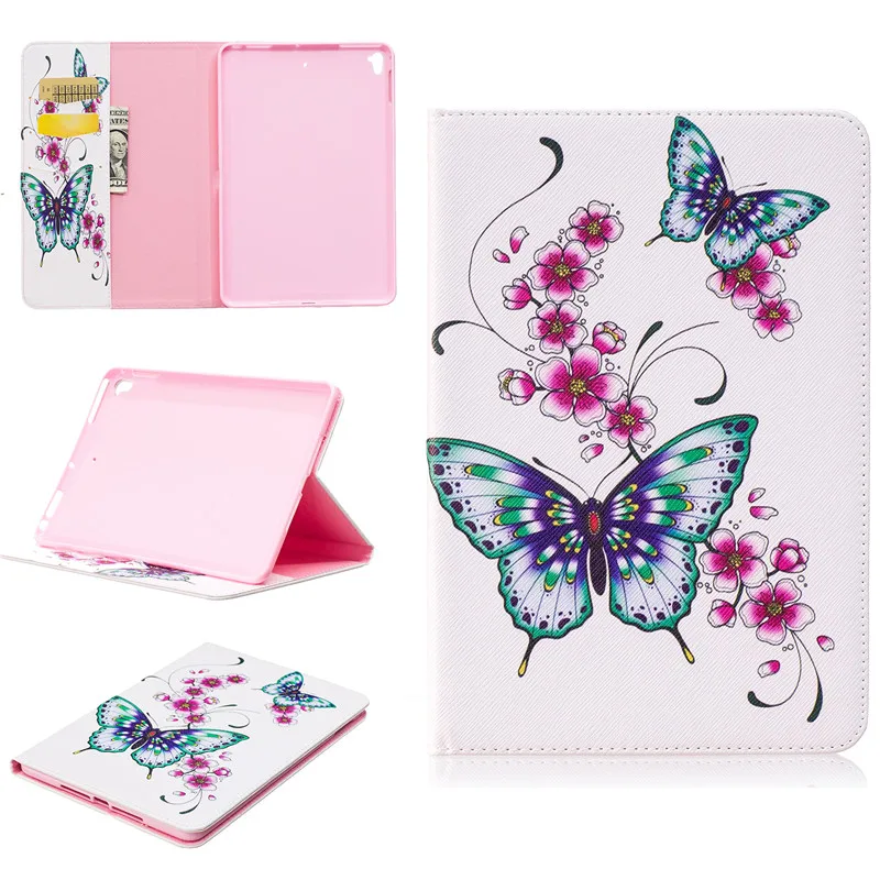 For Ipad Mini 5 Butterfly Owl Bear Cartoon PU Leather Flip Stand Cover Cases For Apple iPad Pro Mini 7.9'' Tablet Case Fundas