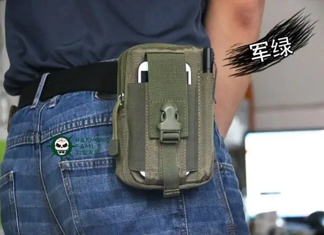 Дорожный Органайзер EDC MOLLE тактические сумки на пояс спортивная сумка для смартфона iPhone 6 Plus, samsung Note 2 3 4 водонепроницаемый - Цвет: Army green
