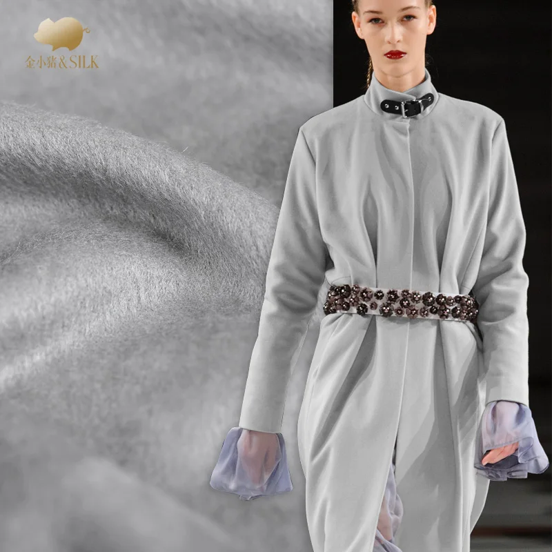 

200cm Silk Cashmere Fabric Winter Coat Australian Wool Fabric Wide Gray Cashmere Fabric wholesale cashmere cloth