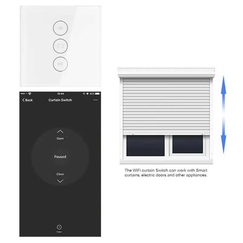 Умный дом ЕС/Великобритания Wi Fi touch шторы настенный выключатель Голос по Alexa эхо/Google телефон управление для электрический привод для штор
