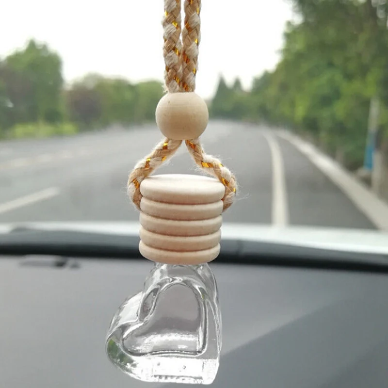 Glass Clear Refillable Car Fragrance Perfume Air Freshener Hanging Bottle Car Perfume Empty Bottles