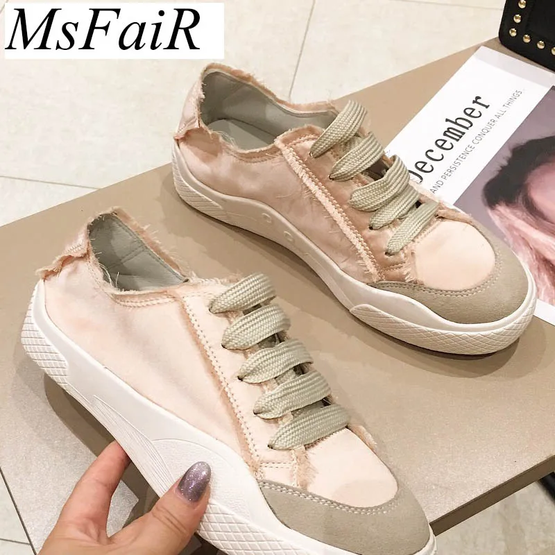 

MSFAIR 2019 Skateboarding Shoes Outdoor Athletic Sport Shoes For Women Flat With Summer Woman Brand Flat With Womens Sneakers