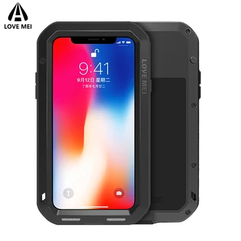 

Love Mei Shockproof Case for iPhone X Powerful Waterproof Armor Case for iPhone X Apple Hard Case Cover Heavy Duty Toughed Glass
