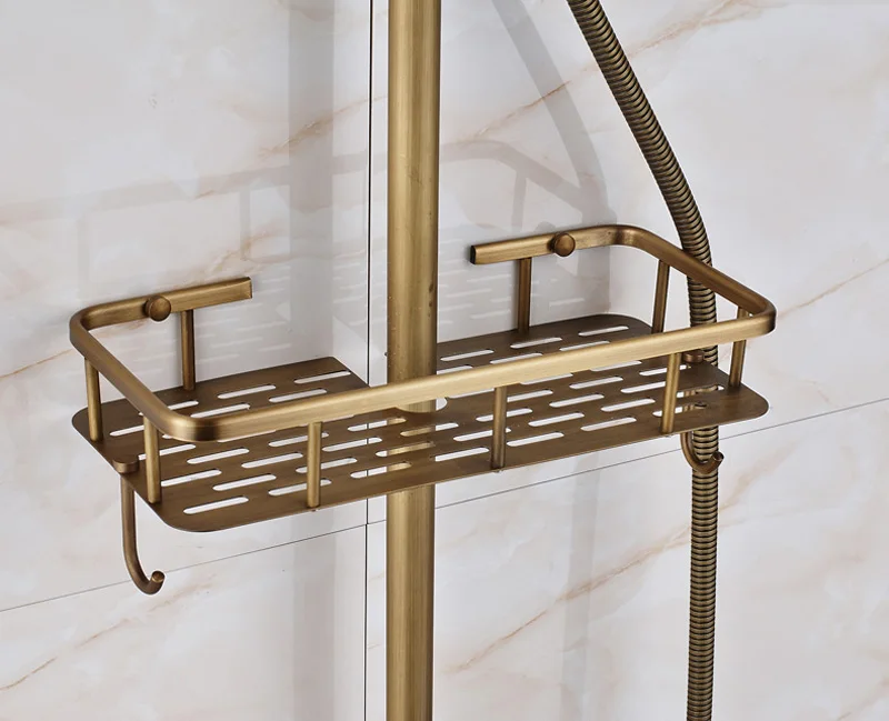 Brass Antique Wall Mount Shower Faucet Set, Shower And Tub Faucet Sets