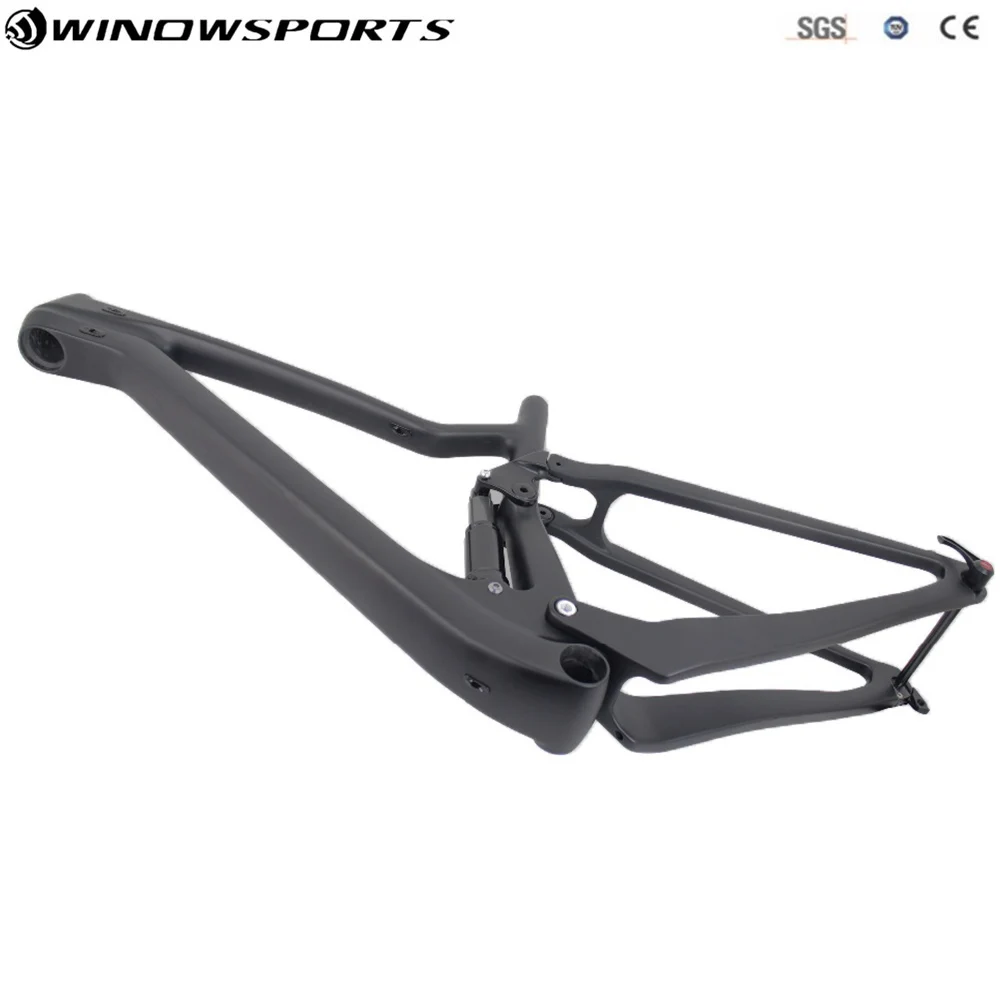 Discount 2018 full suspension 27.5er Boost Carbon Mtb Frame XC 148x12mm Enduro bikes Carbon mountain frame Mtb frame 27.5er with XDB 8