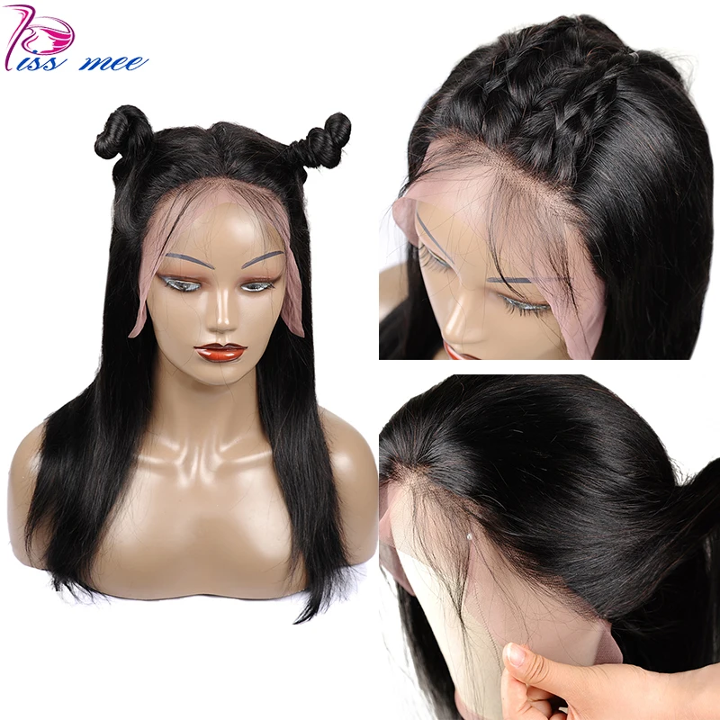 

Kiss Mee 13*4 Lace Frontal Human Hair Wig Straight Lace Front Wig With Baby Hair Preplucked Mongolian Remy Wig For Balck Women