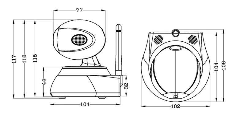 HT-SC100 Camera Dimension