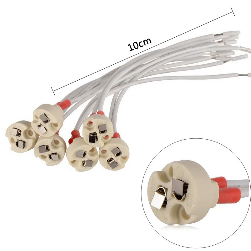 

6PCs MR16 Lamp Bases Ceramic Lamp Socket Holder Fits For G4,G5.3,.35,MR11,MR16 Lamp Female Base Socket
